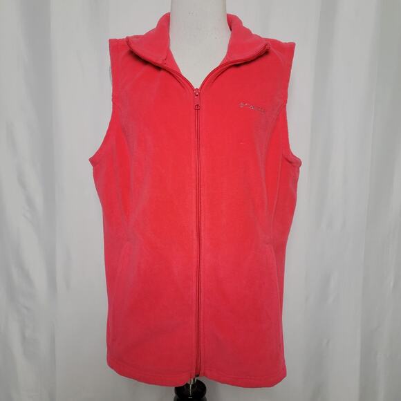 Columbia Pink Fleece Vest SZ Large - Picture 1 of 3
